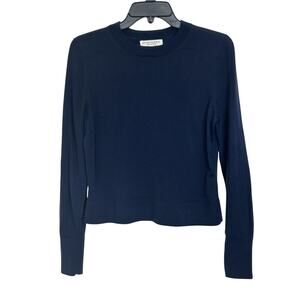 Banana Republic Extra Fine Merino Wool Navy Blue Crewneck Sweater Size Medium